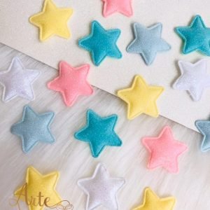 Estrela acolchoada c/ gliter fino - Imagem 1