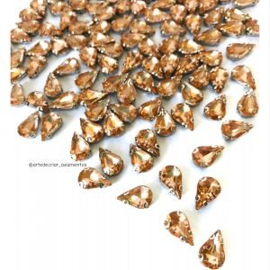 Pedra gota pêssego 8x13mm - Imagem 1