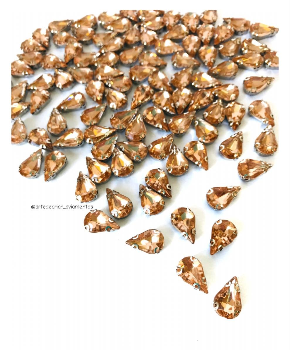 Pedra gota pêssego 8x13mm