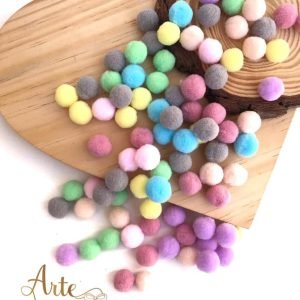 Pompom candy color mix 15mm (30 und)