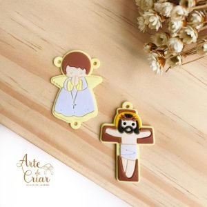 Aplique emborrachado terço infantil amarelo bebê - Imagem 1