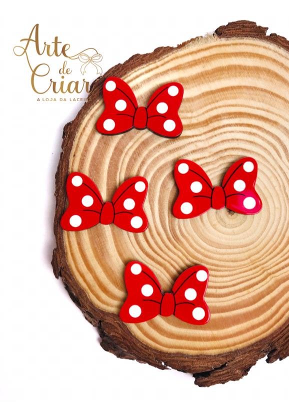 Aplique de resina laço minnie
