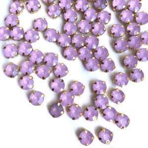 Chaton engrampado redondo rosa opal 8mm