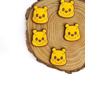 Aplique emborrachado ursinho Pooh rostinho (2und.) - Imagem 1
