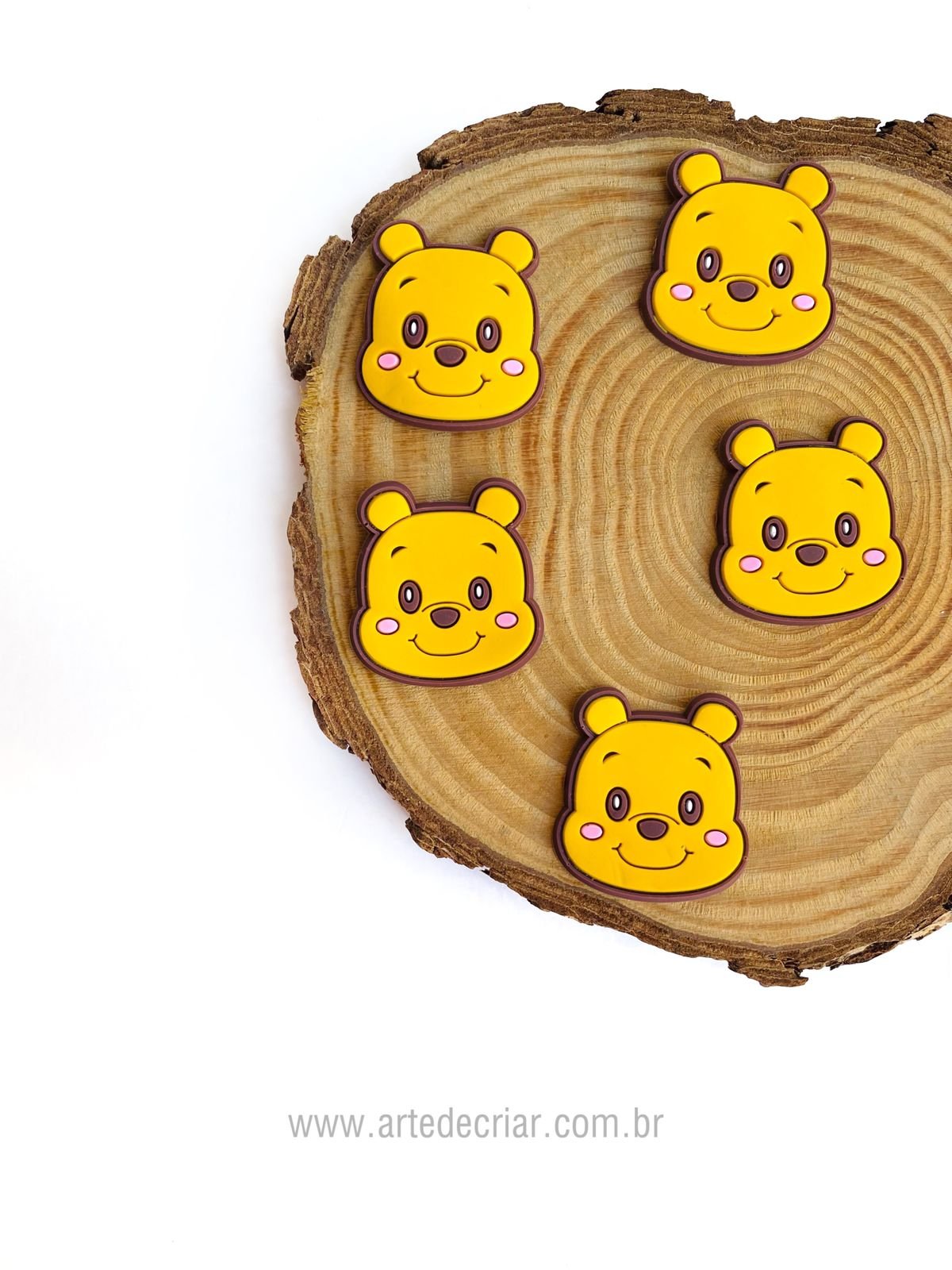 Aplique emborrachado ursinho Pooh rostinho (2und.)