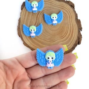 Aplique emborrachado menina anjo azul 3D (2und.) - Imagem 2