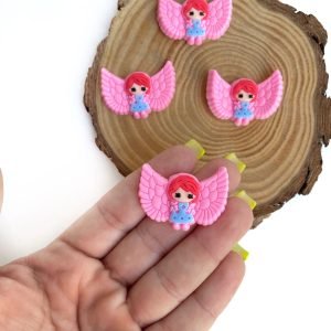 Aplique emborrachado menina anjo rosa 3D (2und.) - Imagem 2