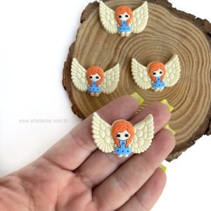 Aplique emborrachado menina anjo creme 3D (2und.) - Imagem 2