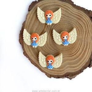 Aplique emborrachado menina anjo creme 3D (2und.) - Imagem 1