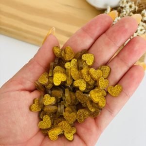Mini coração de acrílico dourado - Imagem 1