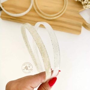 Tiara de silicone c/gliter 10mm
