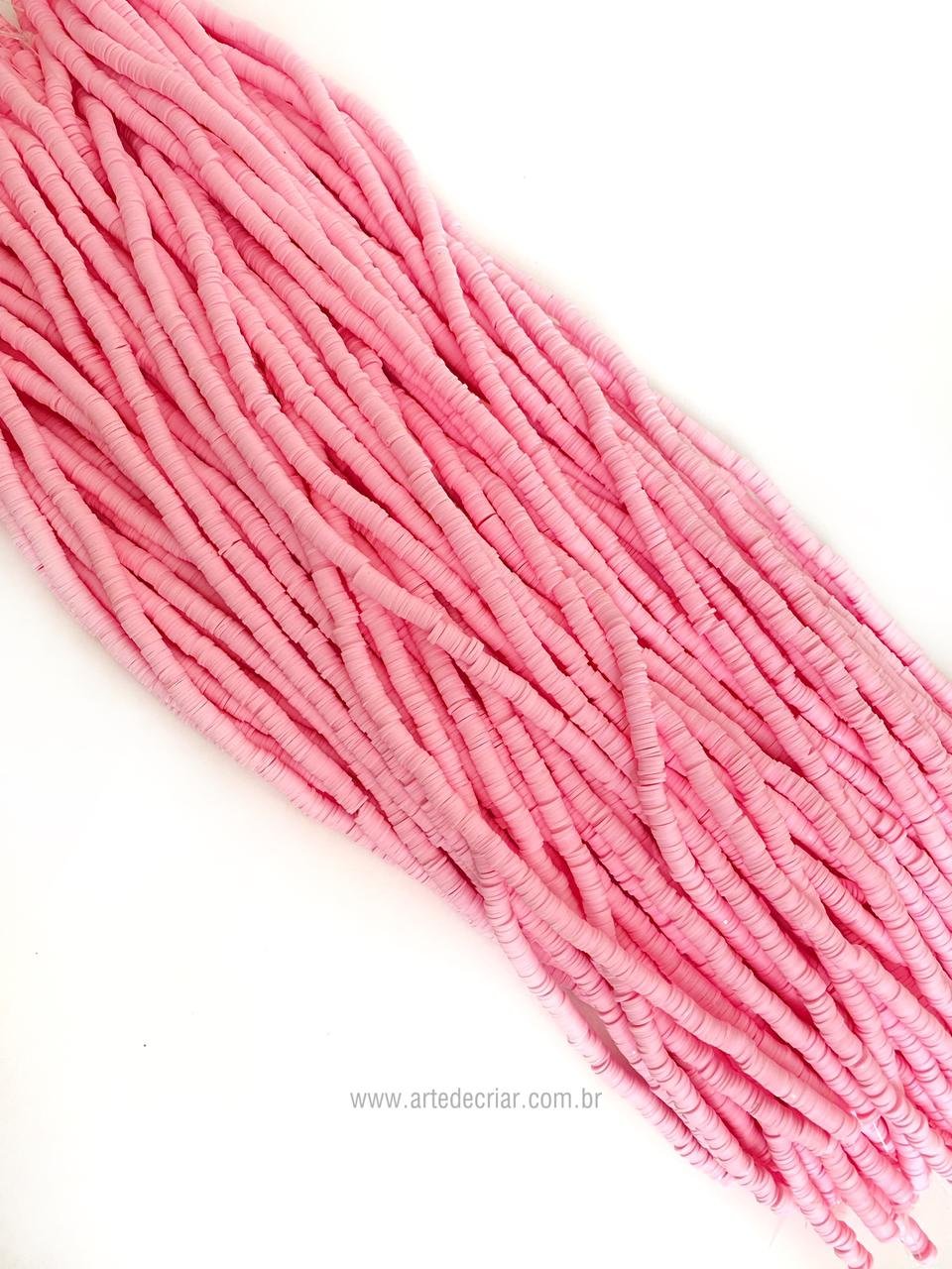 Disquinho em fimo rosa bebê 6mm