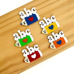 Aplique de acrílico escolar ABC c/ lápis - Imagem 1