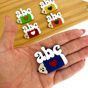 Aplique de acrílico escolar ABC c/ lápis - Imagem 2