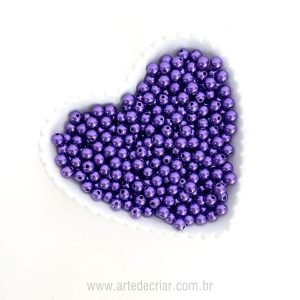 Perola em abs roxo 8mm - Imagem 1