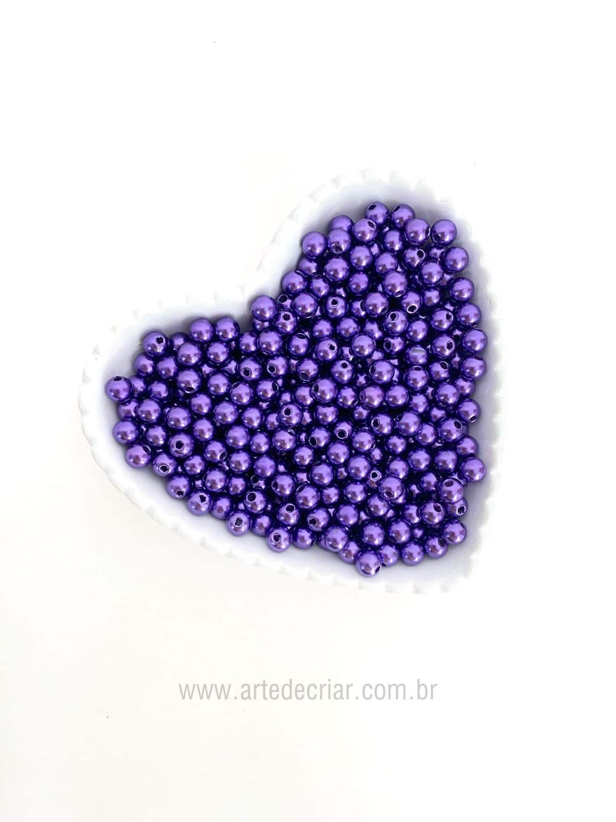Perola em abs roxo 8mm