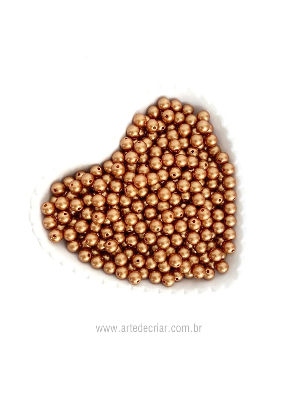 Perola em abs dourado 8mm