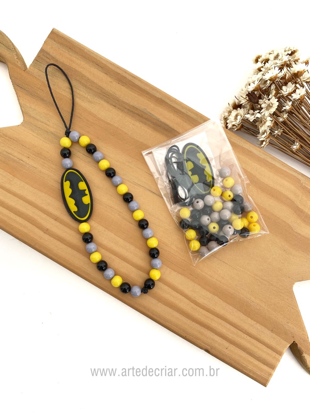 Kit p/ cordinha de garrafinha e strap phone - Batman