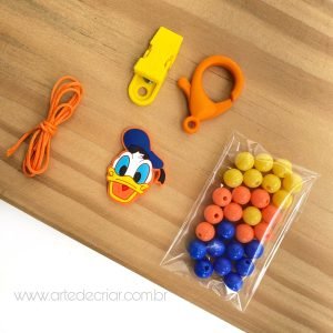 Kit completo p/ prendedor de chupeta pato donald
