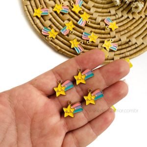 Pingente de metal Estrela cadente 1,7cm. - Imagem 1