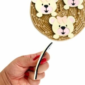 Aplique de acrílico curvado urso p/ tiara - Imagem 2