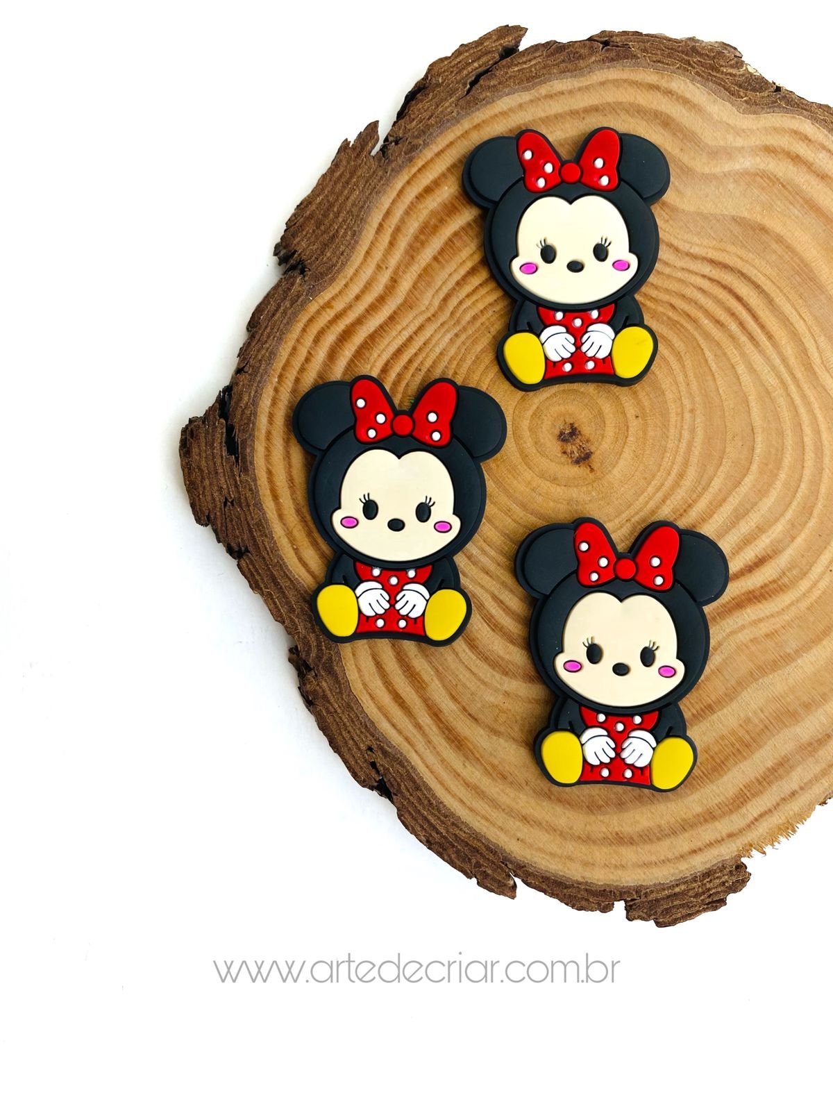 Aplique emborrachado Minnie bebê vermelha
