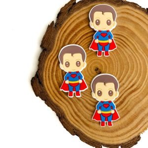 Aplique emborrachado Super Man Cabelo Marrom - Imagem 1