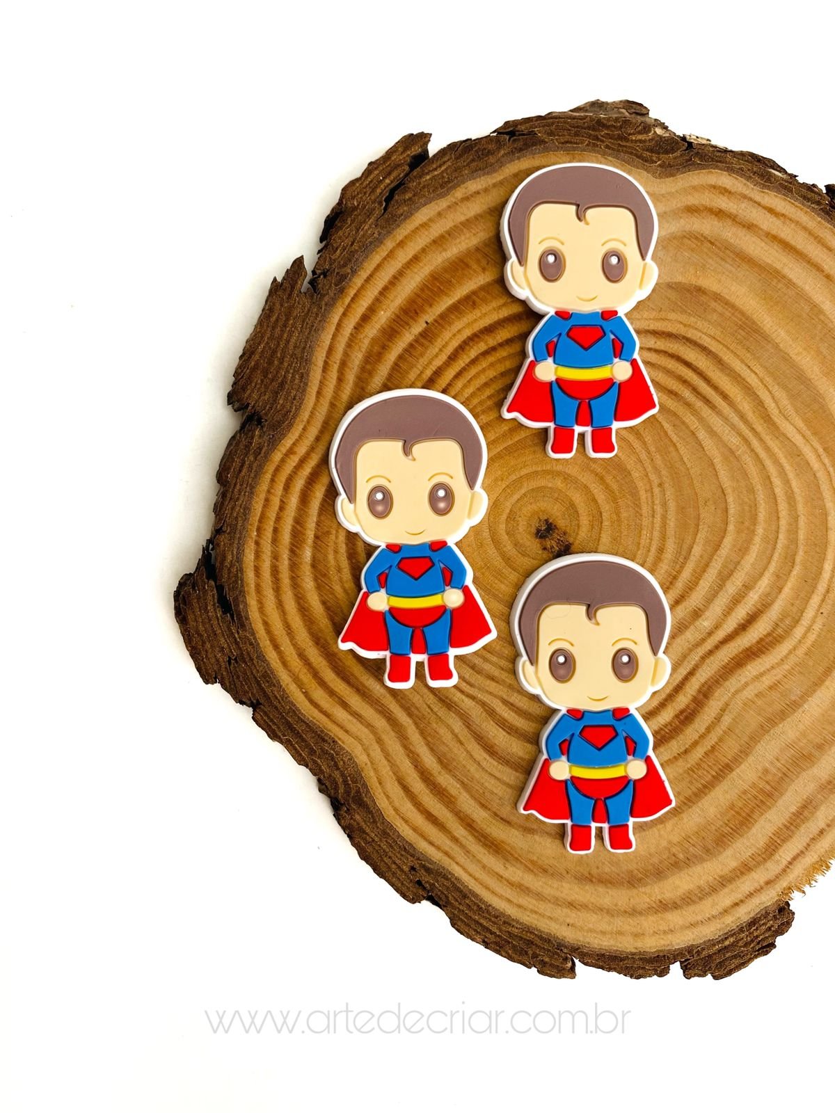 Aplique emborrachado Super Man Cabelo Marrom