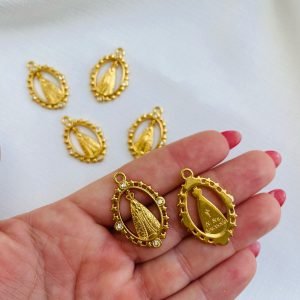 Pingente Oval Nossa Senhora Aparecida 33mm - Imagem 2
