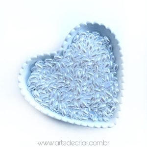 Arroz perolado em abs branco 6x10mm