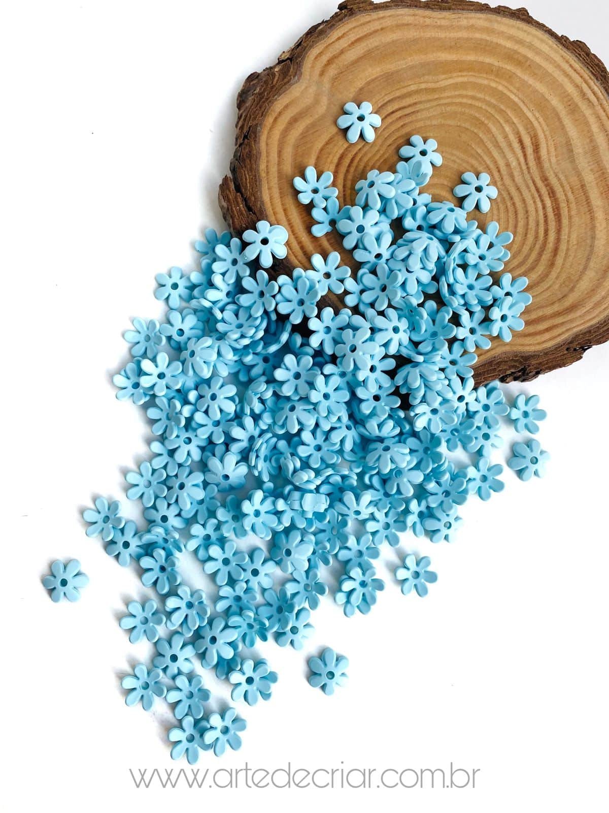 Mini flor de acrílico fosca azul