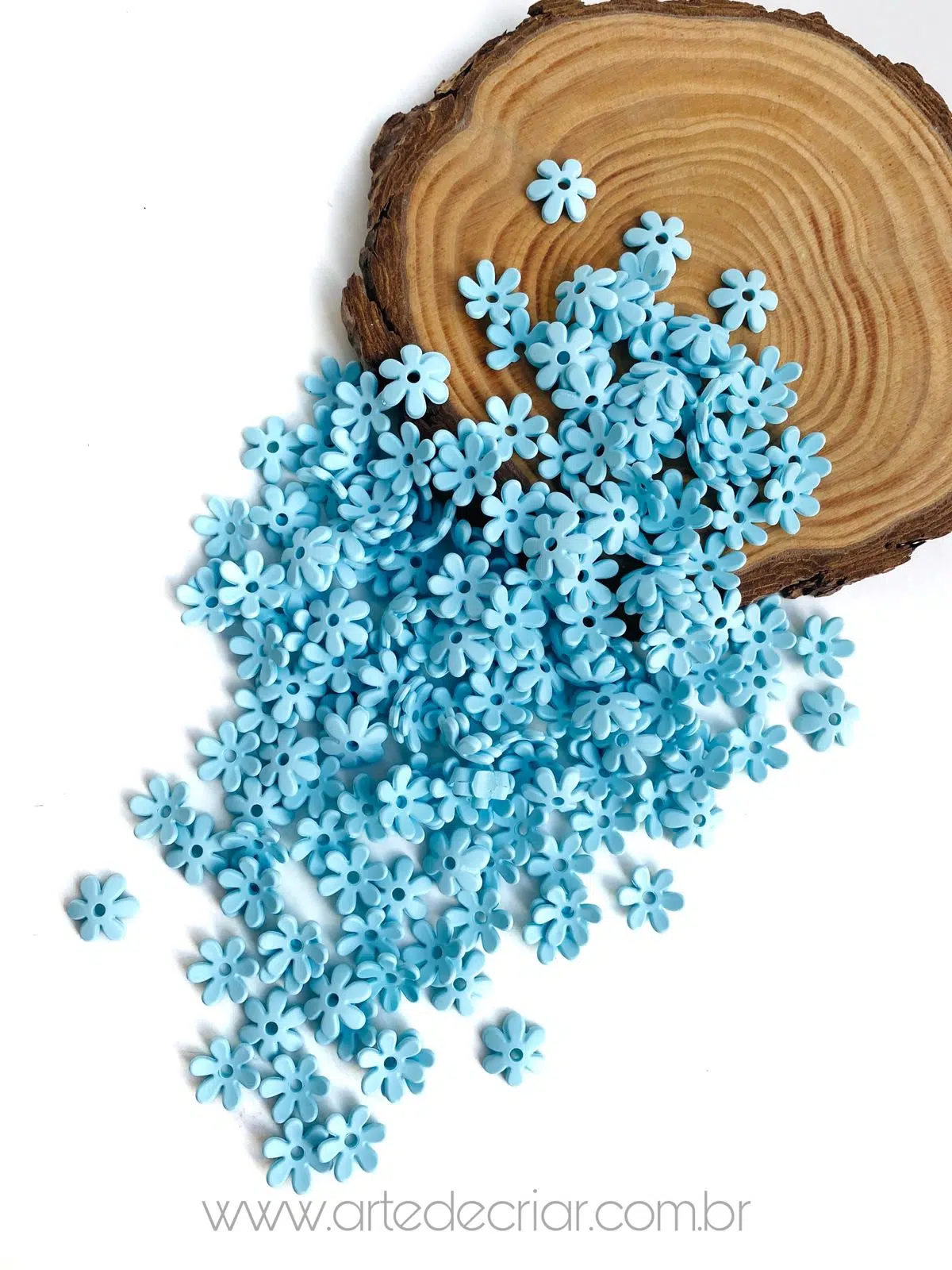 Mini flor de acrílico fosca azul