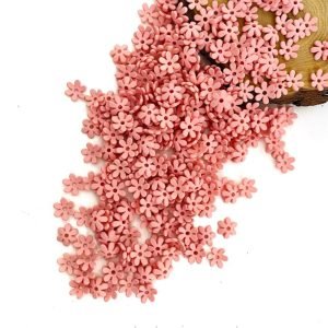 Mini flor de acrílico fosca rosa - Imagem 1