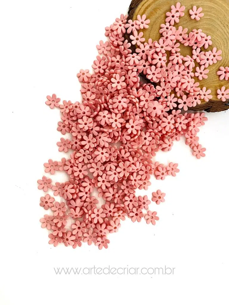 Mini flor de acrílico fosca rosa