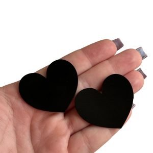 Aplique de acrílico coração preto 4,5cm (2 und.) - Imagem 2