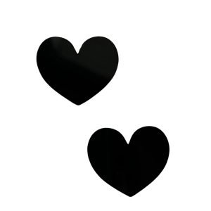 Aplique de acrílico coração preto 4,5cm (2 und.) - Imagem 1