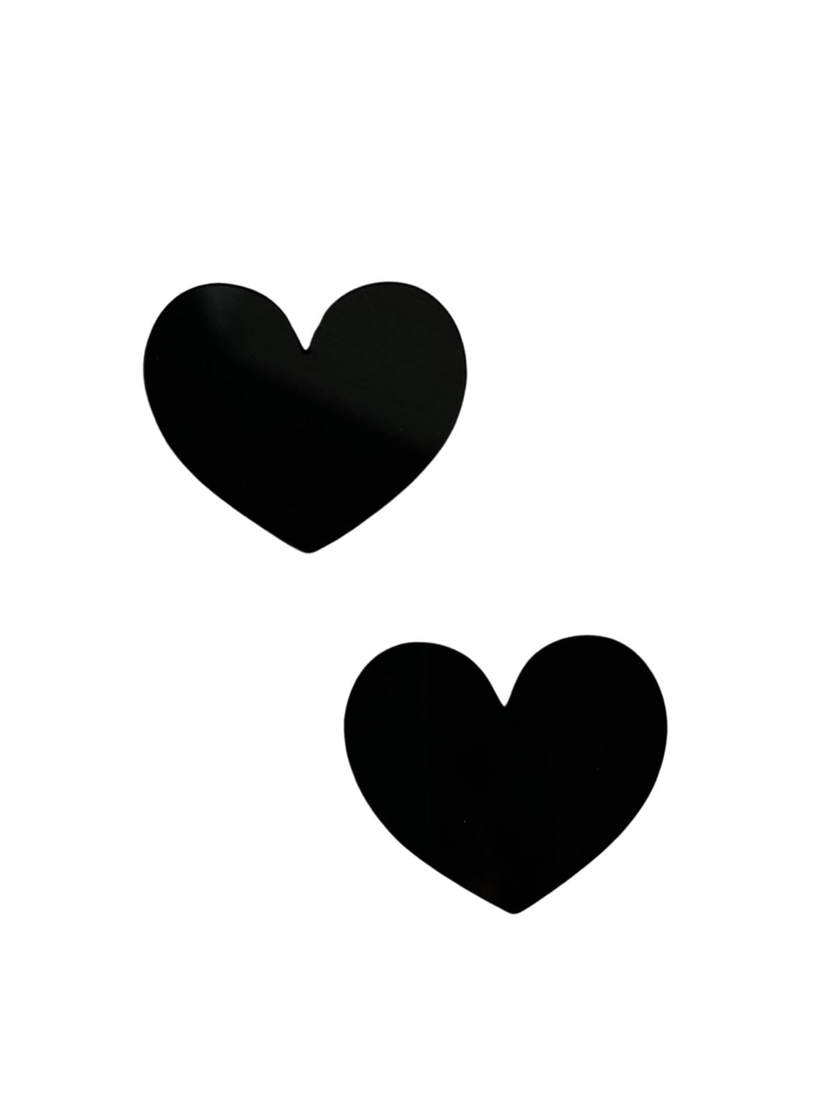 Aplique de acrílico coração preto 4,5cm (2 und.)