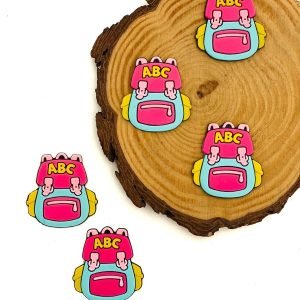 Aplique Escolar Mochila rosa/azul - Imagem 1