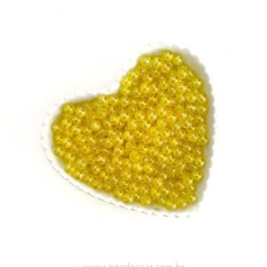 Bola transparente irisada amarelo 8mm (20g) - Imagem 1
