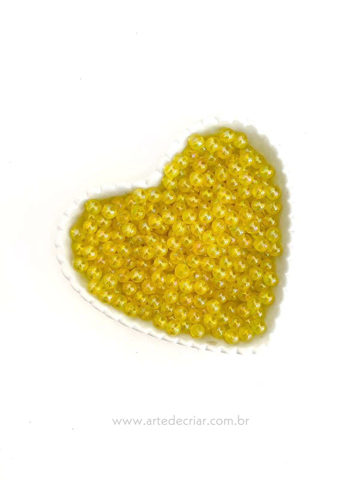 Bola transparente irisada amarelo 8mm (20g)