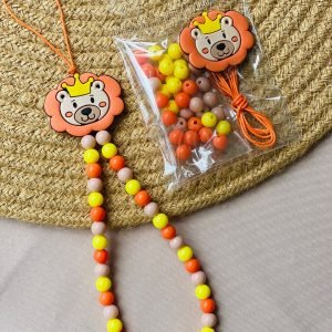 Kit p/ cordinha de garrafinha e strap phone - Leão com coroa - Imagem 1