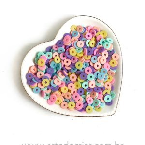 Disco em fimo candy color 8mm (20g) - Imagem 1