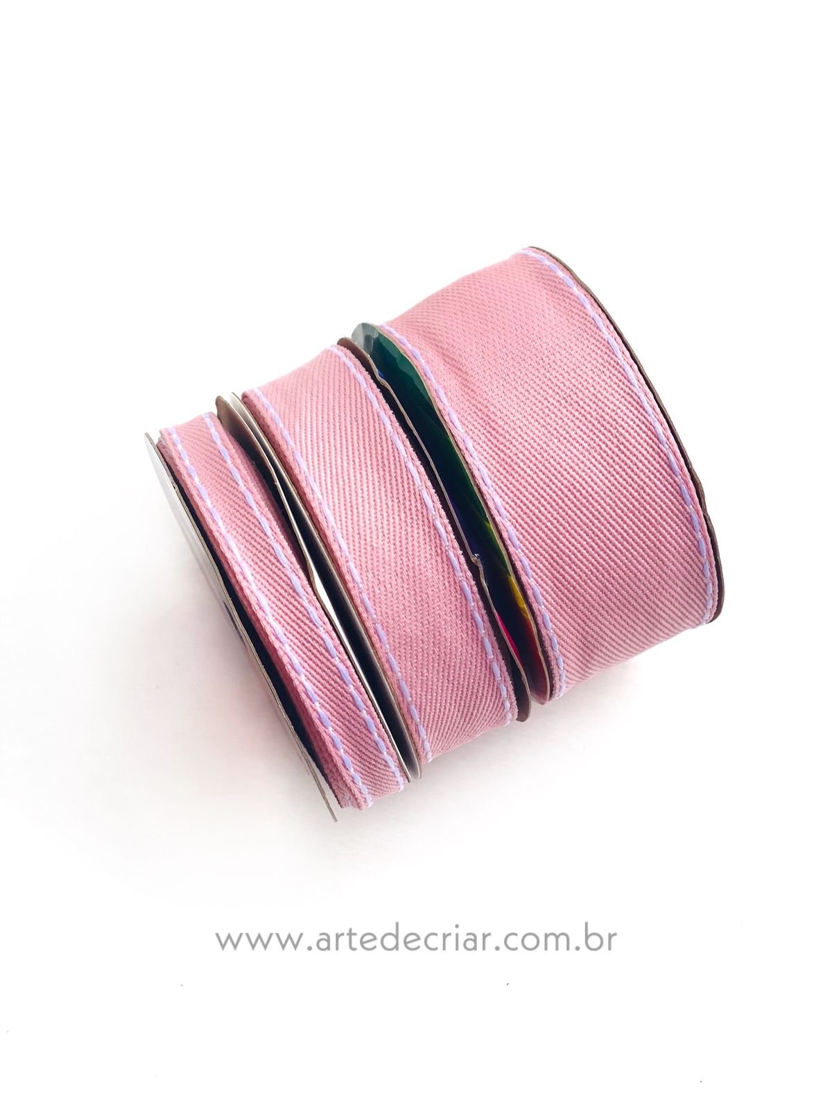 Fita jeans rosa candy (peça com 5 metros)