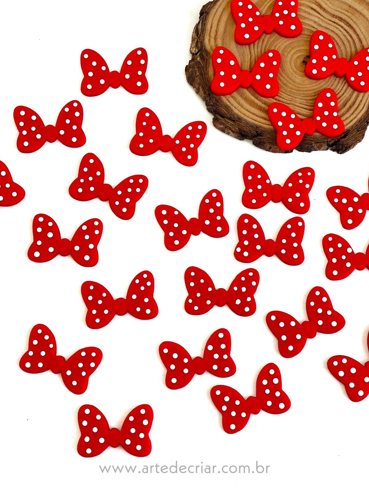 Aplique de biscuit laço da Minnie