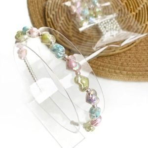 Kit Tiara coração irisado candy color - Imagem 1