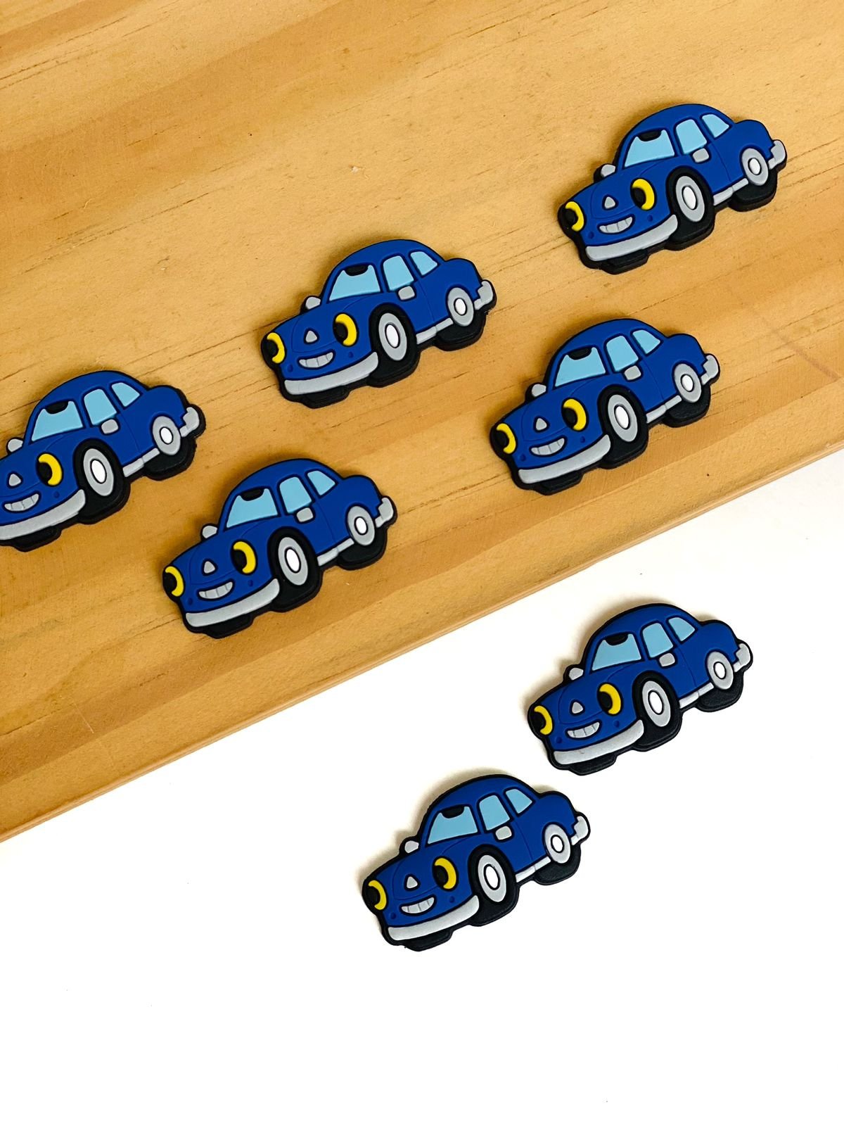 Aplique emborrachado Carrinho azul