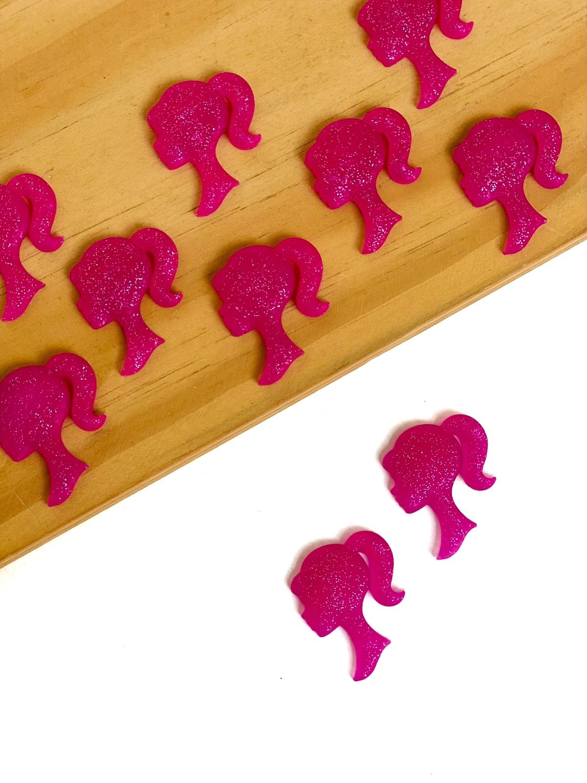 Aplique emborrachado Barbie perfil pink c/ gliter