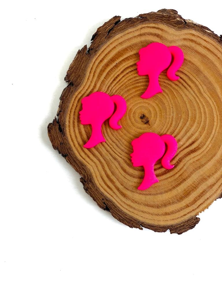 Aplique emborrachado Barbie perfil rosa chiclete