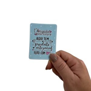 Cartão de agradecimento "Obrigada pela compra" (10 und.)