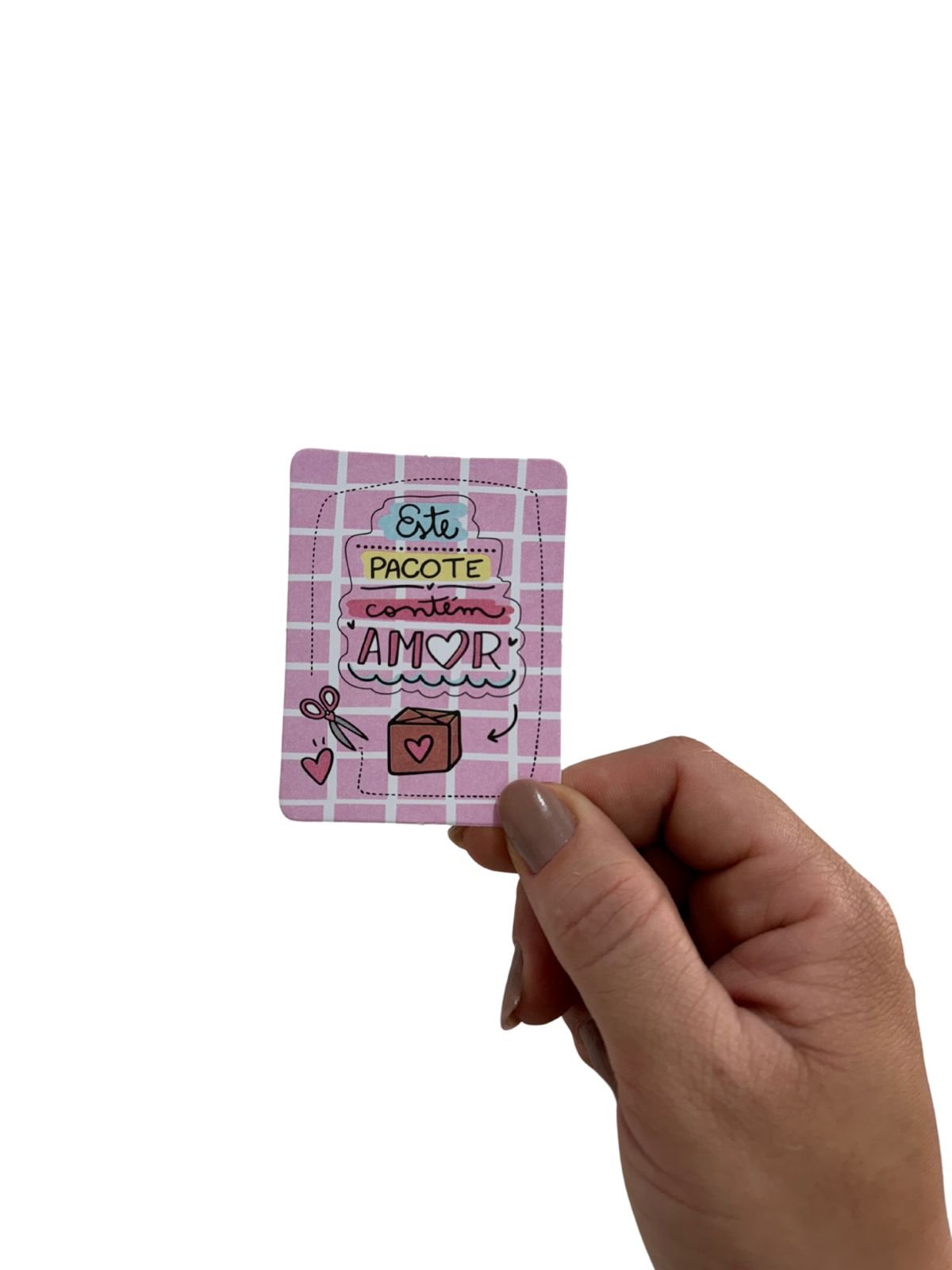 Cartão de agradecimento "Este pacote contém amor" (10 und.)